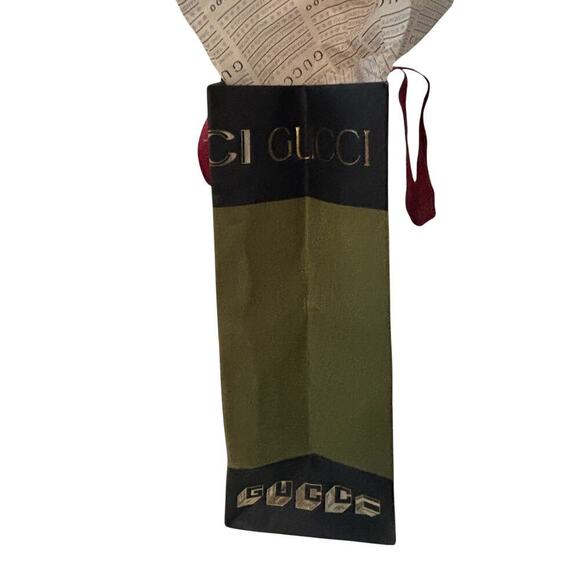 Gucci Shopping Gift Bag with Logo Tissue Paper & Ribbon Authentic Packaging - Picture 5 of 8